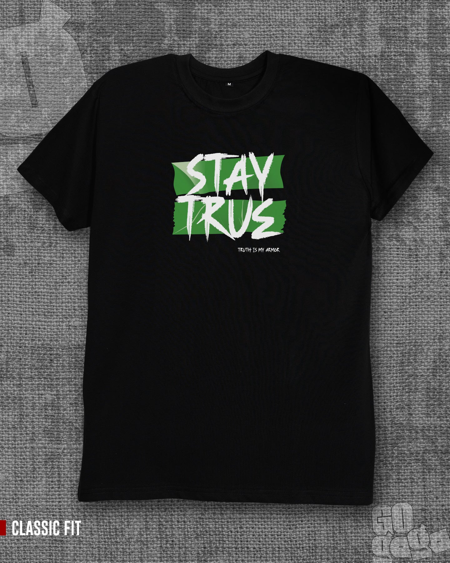 Stay true Black Regular Fit T-shirt