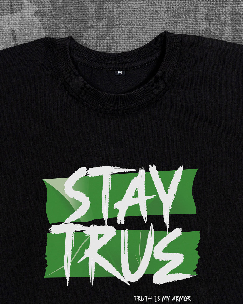 Stay true Black Regular Fit T-shirt