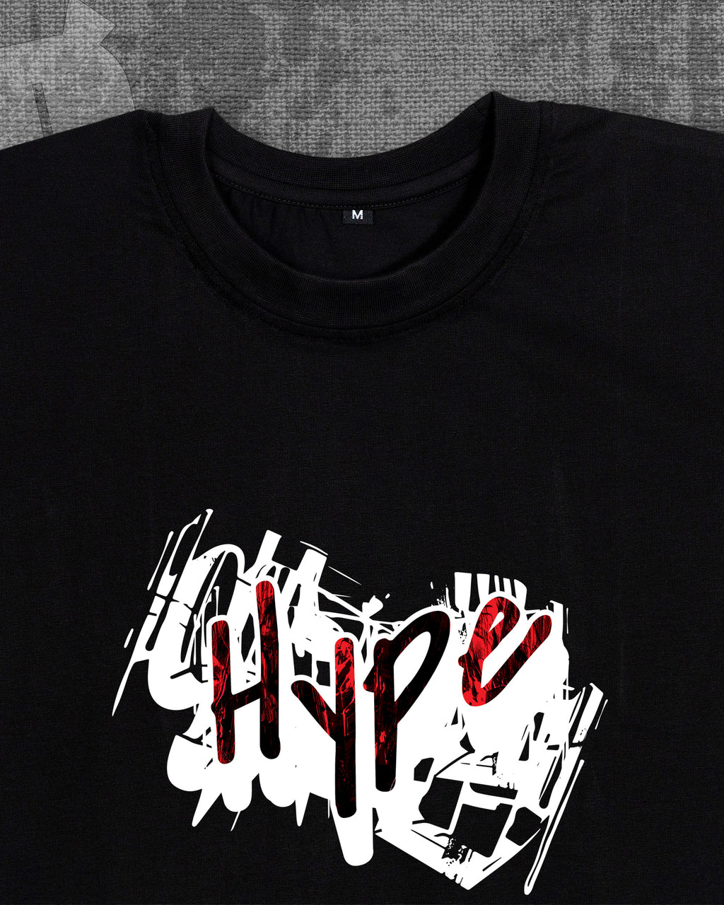 Hype Black Regular Fit T-shirt