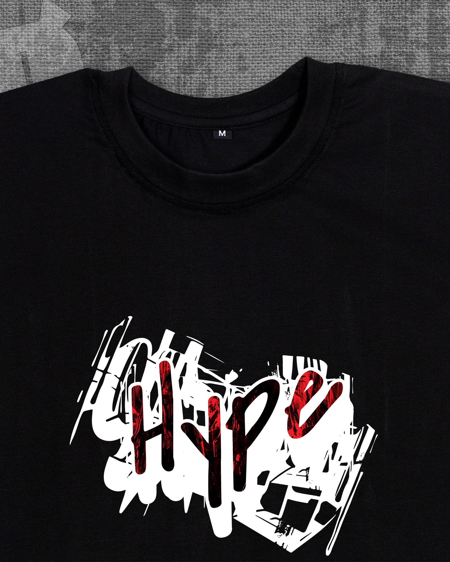 Hype Black Regular Fit T-shirt