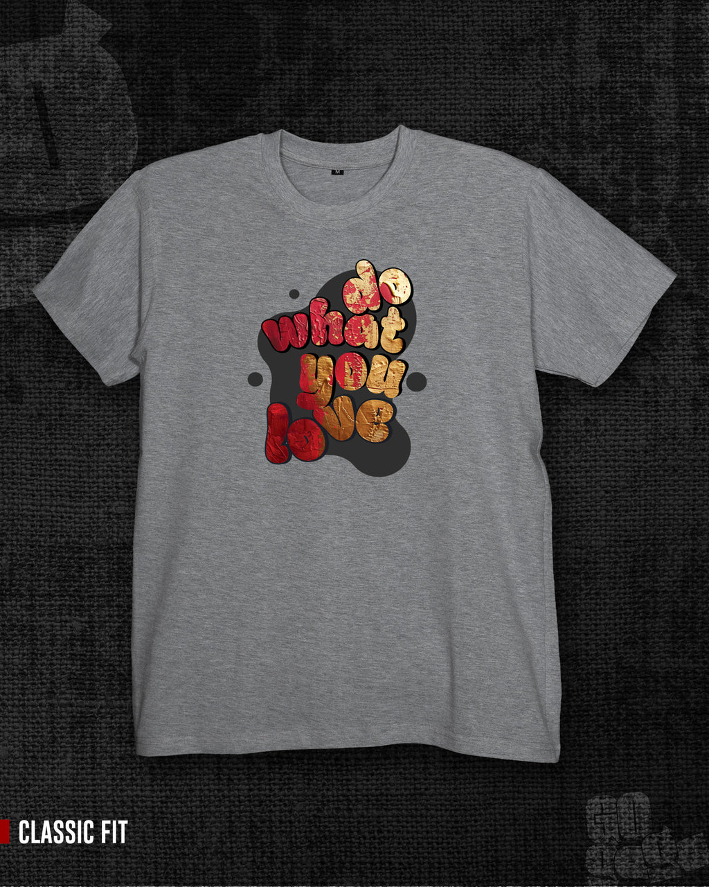 Do what you love Melange Grey Regular Fit T-shirt