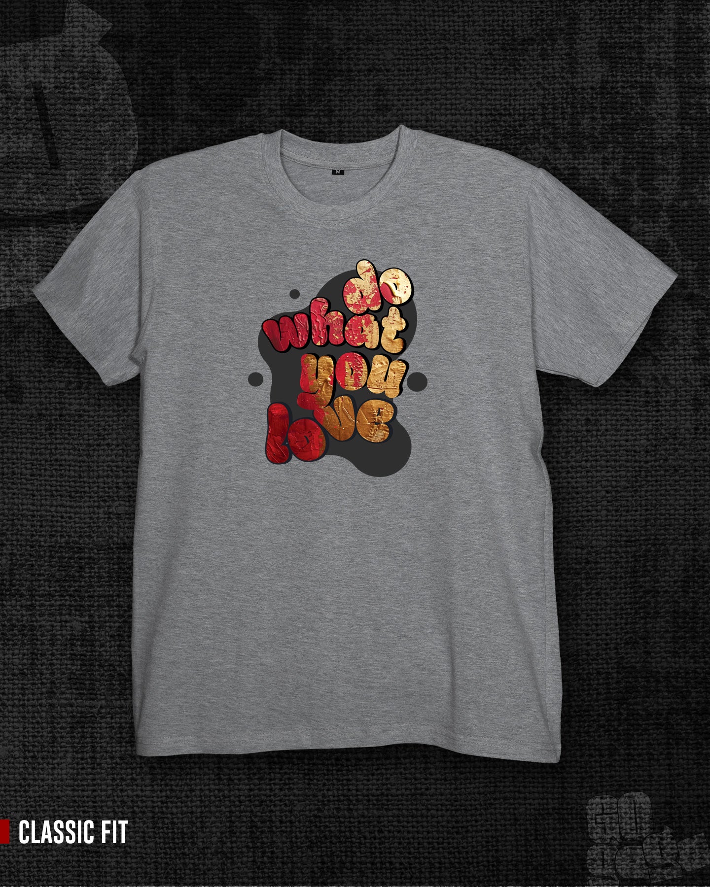 Do what you love Melange Grey Regular Fit T-shirt