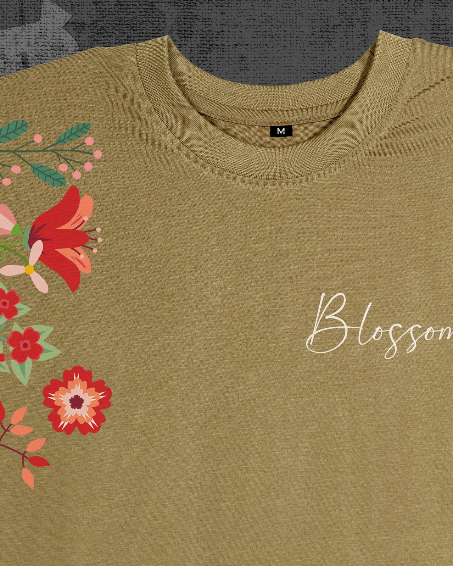 Blossoming Dark Beige Regular Fit T-shirt