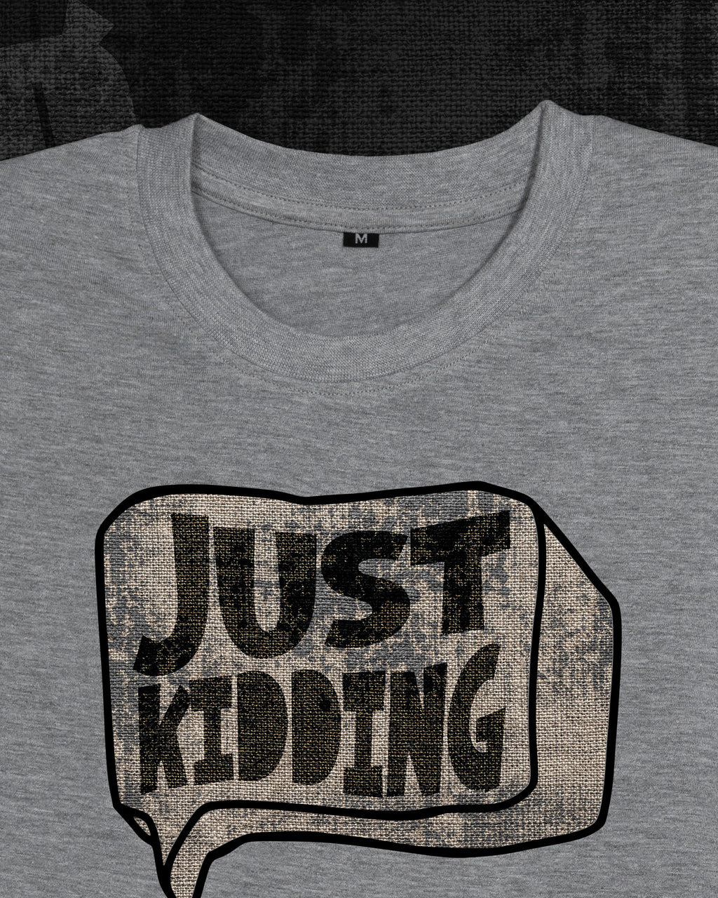 Just Kidding  Melange Grey Regular Fit T-shirt