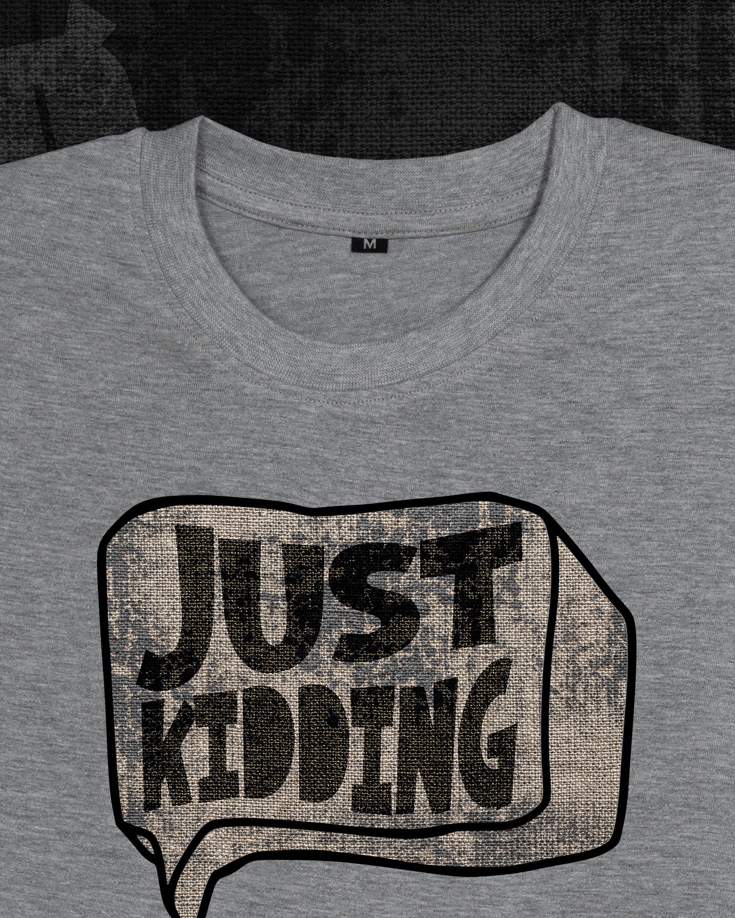Just Kidding  Melange Grey Regular Fit T-shirt