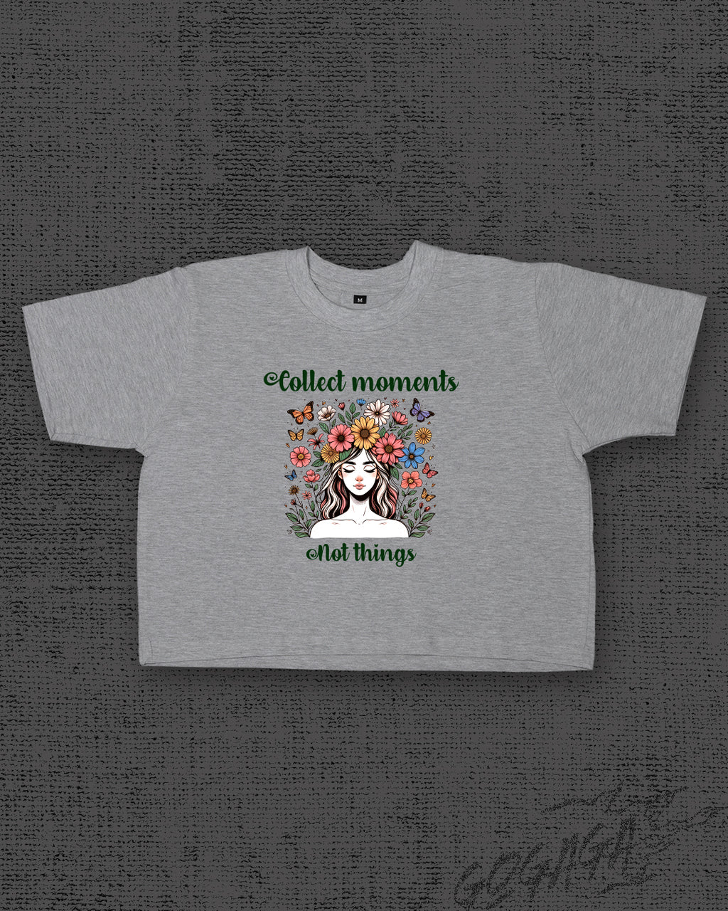 Collect Moments Melange Grey Crop Top
