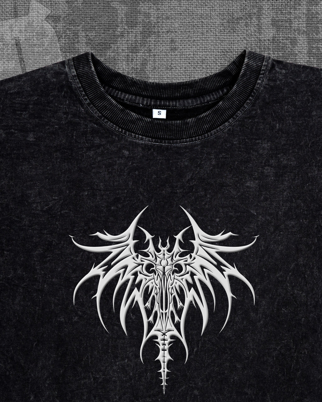 Nightmare Black stonewash Heavyweight Oversized T-shirt