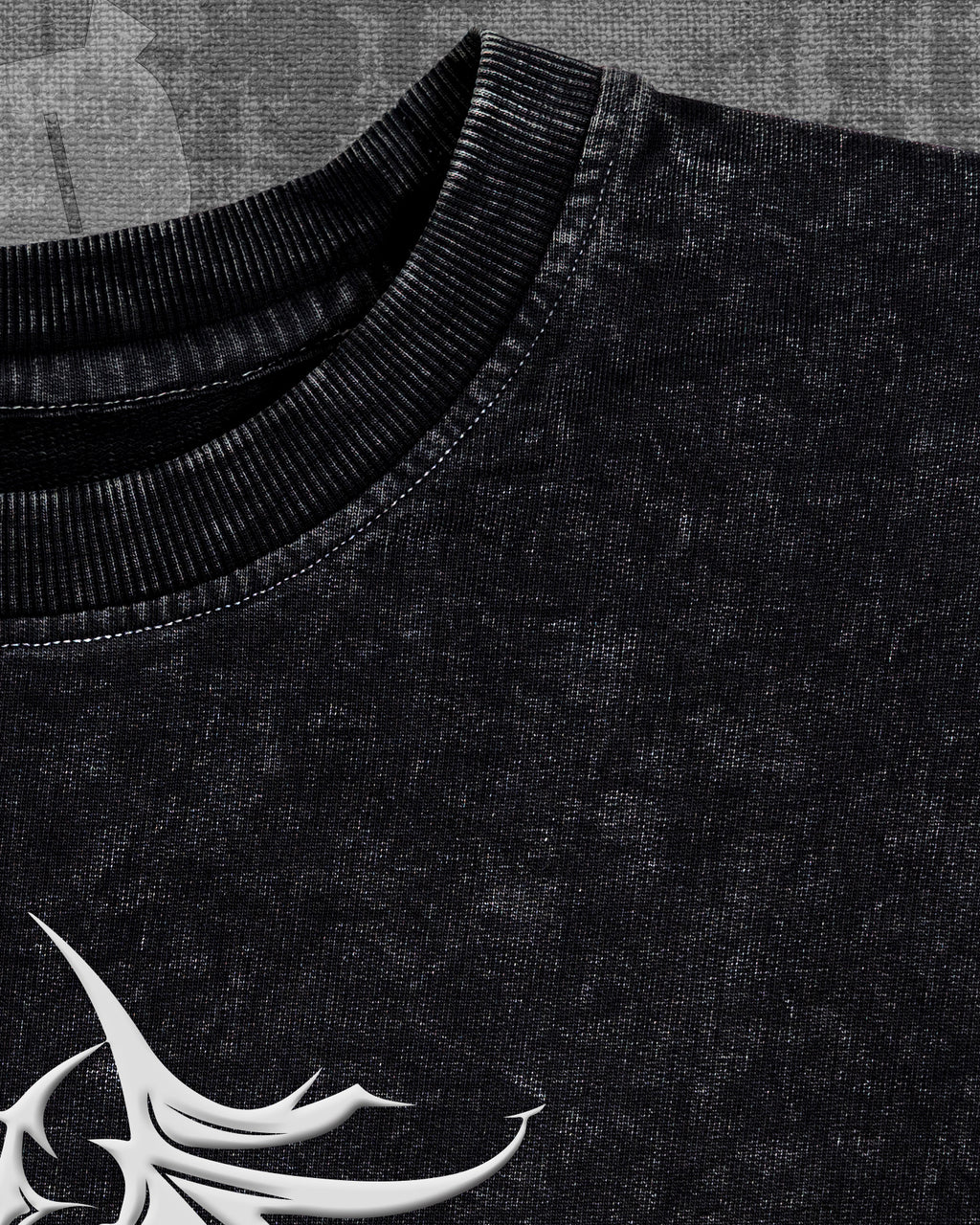 Nightmare Black stonewash Heavyweight Oversized T-shirt