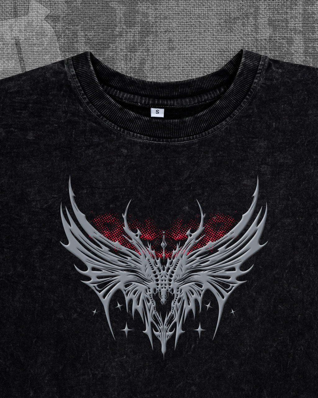 Eternal Shadows Black stonewash Heavyweight Oversized T-shirt