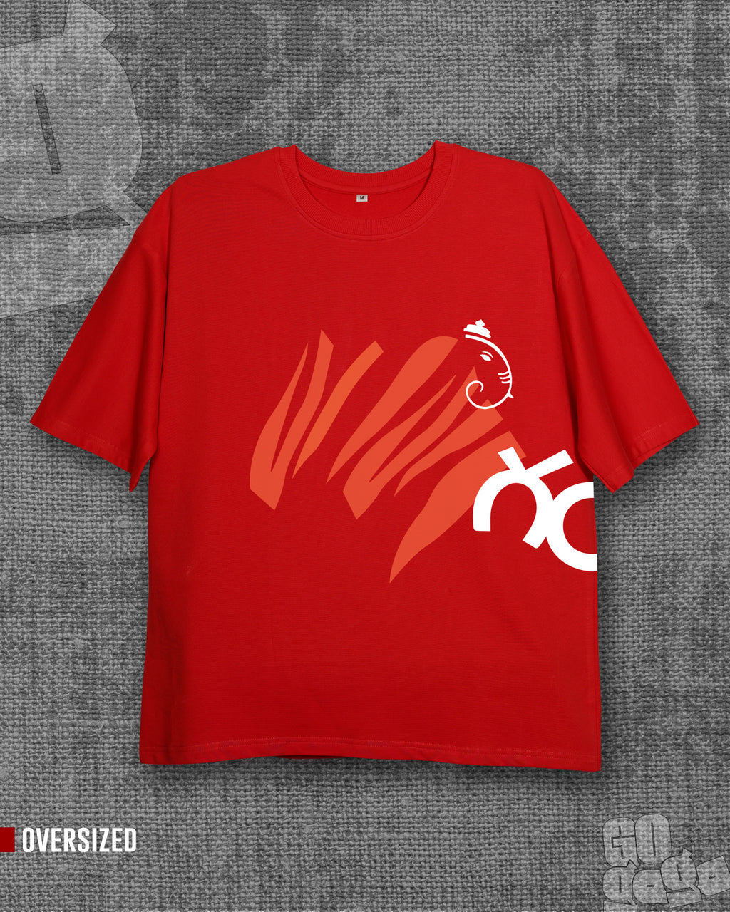 Gam Ganapathi Red Oversized T-shirt