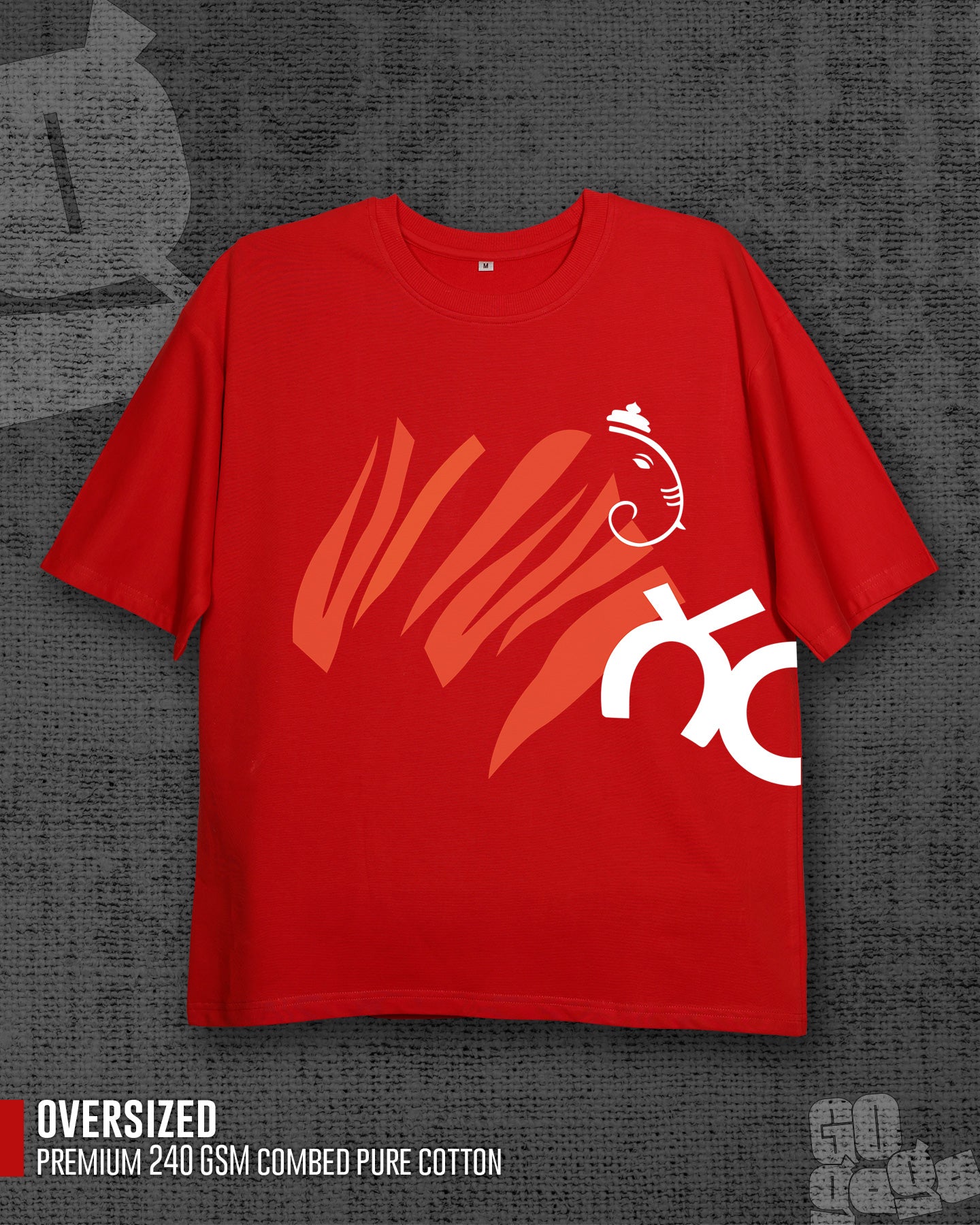 Gam Ganapathi | Red Heavyweight Oversized T-shirt